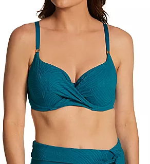Ottawa Underwire Wrap Full Cup Bikini Swim Top Petrol 32D