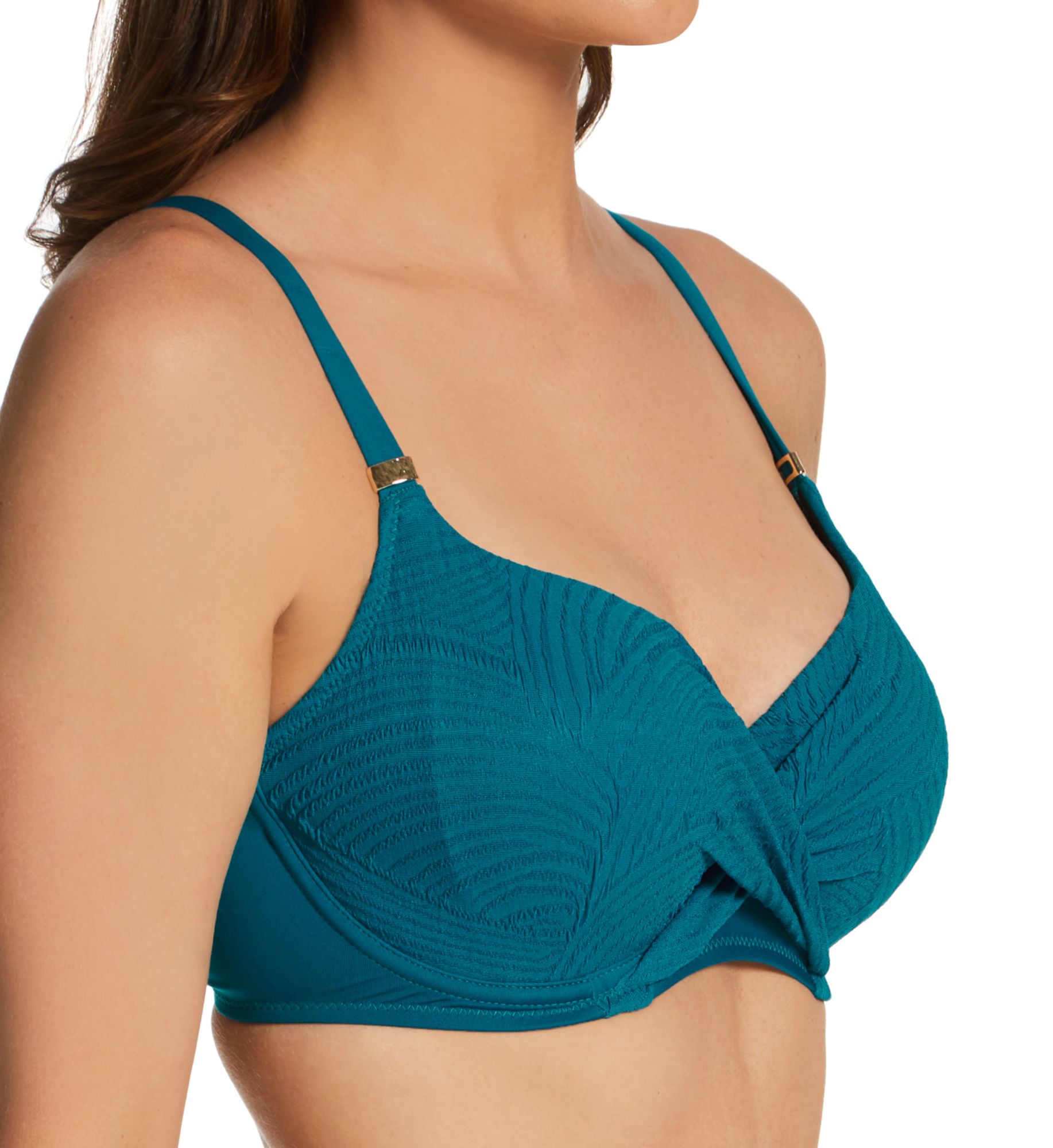 Fantasie Ottawa Underwire Wrap Full Cup Bikini Swim Top Petrol 40FF  - Image 1