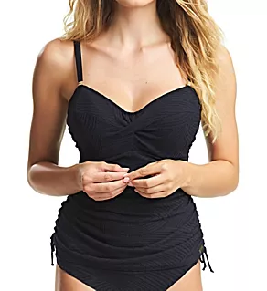 Ottawa Underwire Twist Front Tankini Swim Top Black 32E