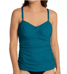 Ottawa Underwire Twist Front Tankini Swim Top Petrol 32D