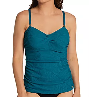 Ottawa Underwire Twist Front Tankini Swim Top Petrol 32D