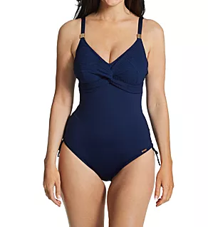 Ottawa Underwire Twist Front One Piece Swimsuit Ink 36DD