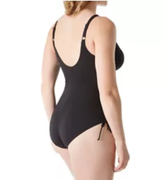 Ottawa Underwire Twist Front One Piece Swimsuit Black 32F