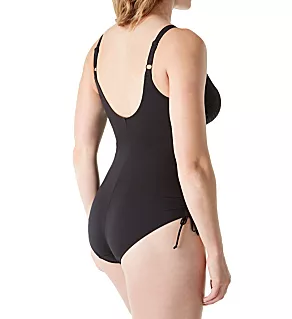 Ottawa Underwire Twist Front One Piece Swimsuit Black 32DD