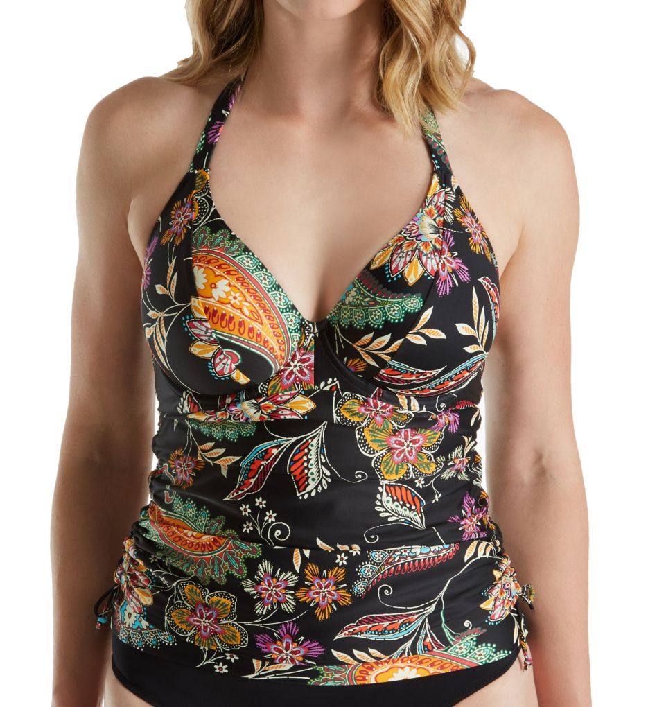 Kerala Underwire Halter Tankini Swim Top-fs