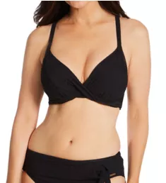 Ottawa Underwire Plunge Bikini Swim Top Black 30D