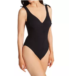 Ottawa Underwire Plunge One Piece Swimsuit Black 32D