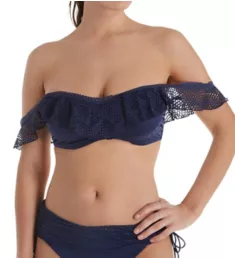 Marseille Underwire Bardot Bikini Swim Top Twilight 30DD