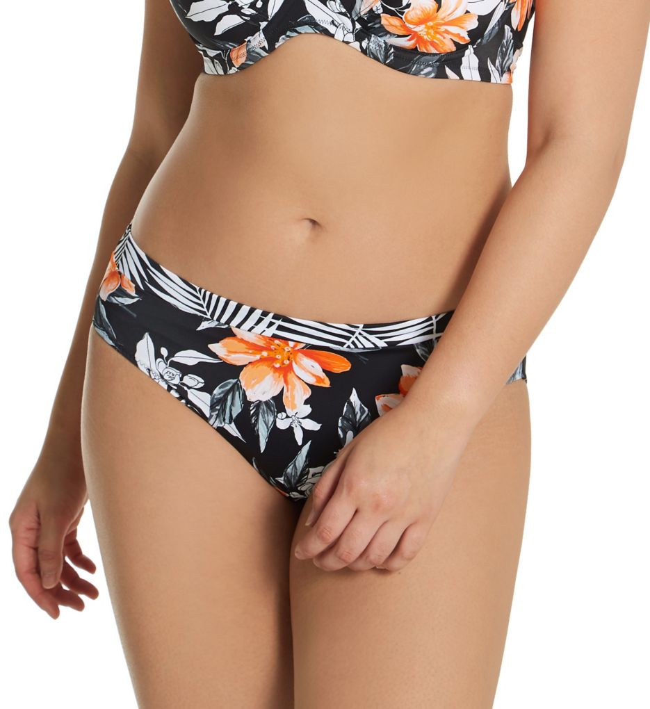 Fantasie Ottawa Mid Rise Swim Brief Gathered Sides FS6358 Black Womens  Swimwear