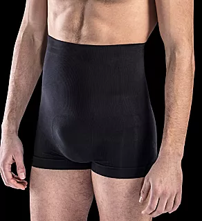 Cotton Shaping Control High Waist Boxer w/4 Stays Black XL