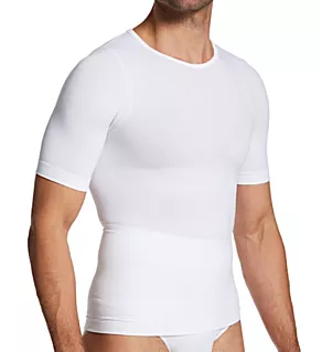 Cotton Short Sleeve Tummy Control Shaping T-Shirt White XL