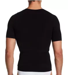 Cotton Short Sleeve Tummy Control Shaping T-Shirt Black 2XL