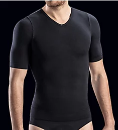 Heat Thermal Firm Control Body Shaping T-Shirt Black M