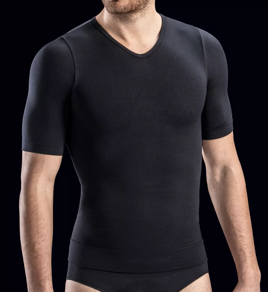 Heat Thermal Firm Control Body Shaping T-Shirt Black M
