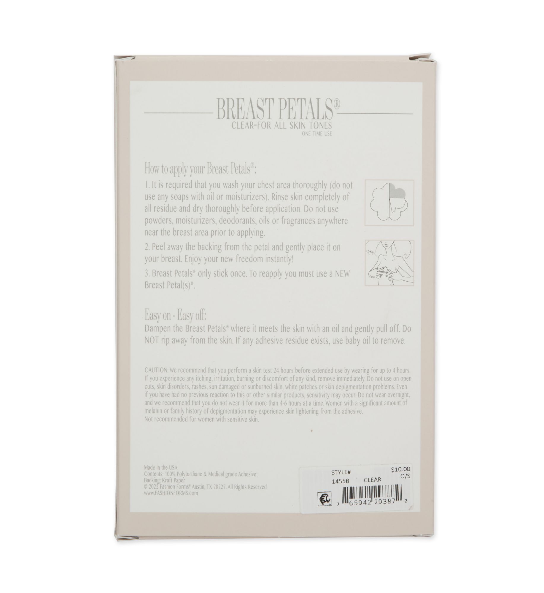 Fashion Forms Clear Breast Petals - 3 Pack Clear O/S  - Image 2