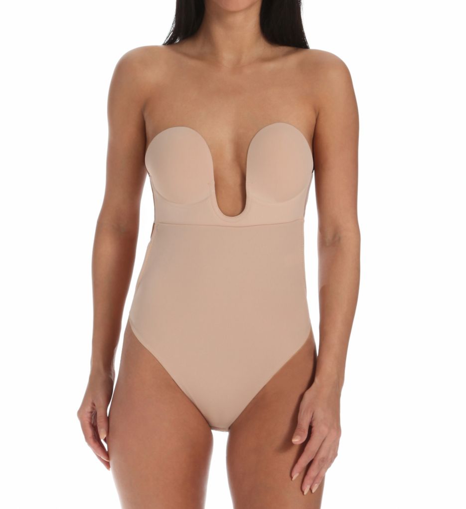 U plunge backless strapless hot sale bodysuit