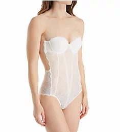 Lace Backless Strapless Bodysuit Off White S
