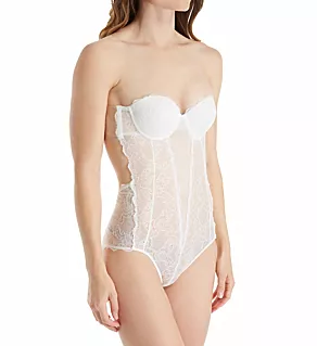 Lace Backless Strapless Bodysuit Off White S