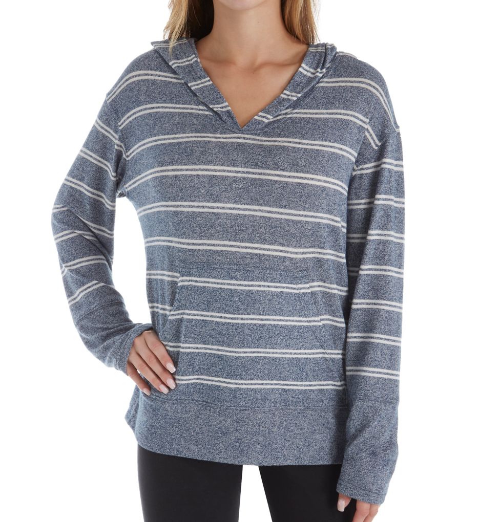 Jenny Slub Knit Stripe Hoodie-fs