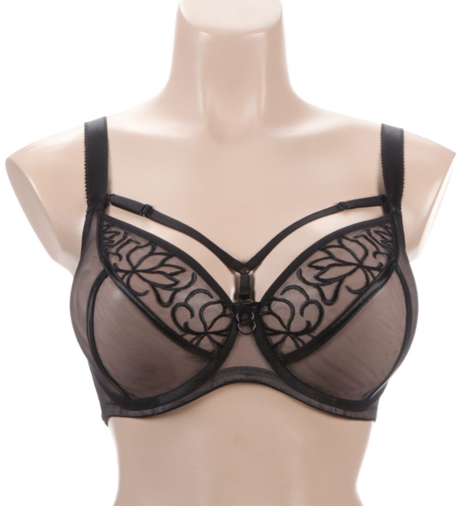 Ava See-Thru Lace Underwire Bra Black 42K by Fit Fully Yours