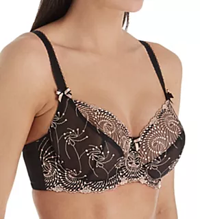 Nicole Sheer Lace Bra Black Rose Gold 30C