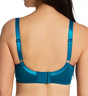Ava See-Thru Lace Underwire Bra Dark Teal 30C