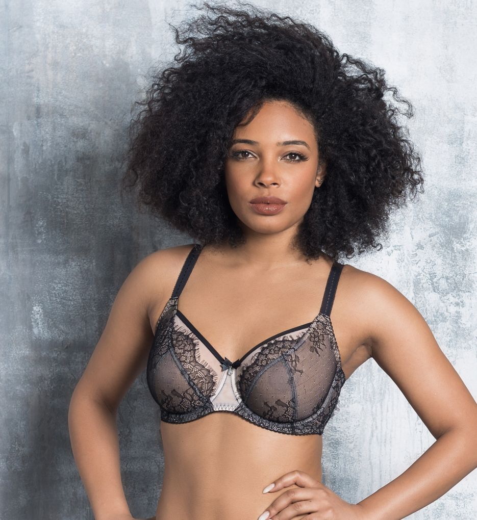 FIT FULLY YOURS B2382 Ava See-Thru Lace Bra - Black - 36D