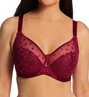 Carmen Polka Dot Lace Multi-Part Bra Deep Red 32D