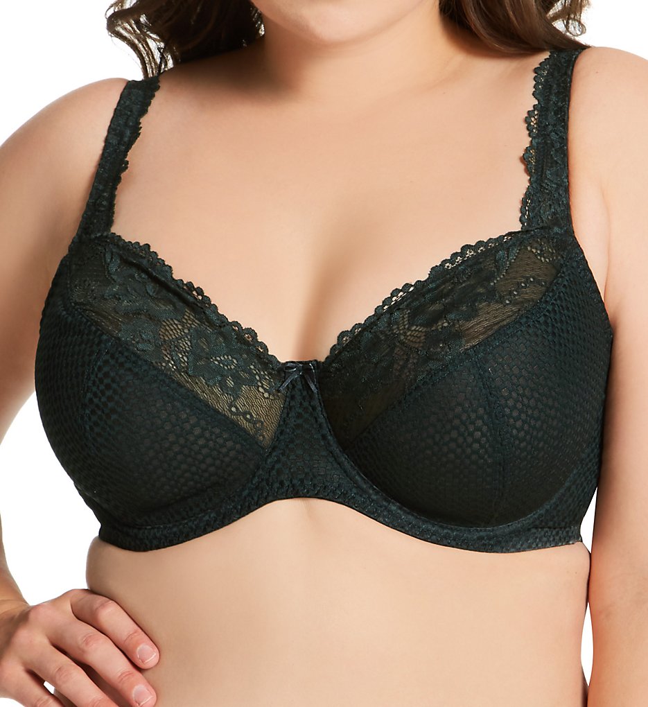 Fit Fully Yours - Fit Fully Yours B2761 Serena Lace Multi-Part Underwire Bra (Forest Green 44J)