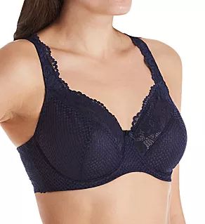 Serena Lace Multi-Part Underwire Bra Navy 42D