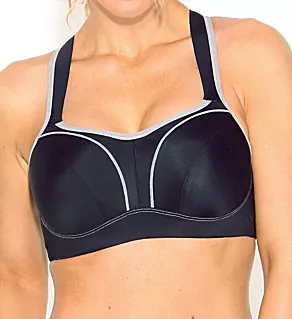 Pauline Full Coverage Underwire Sports Bra Black/Grey 28D