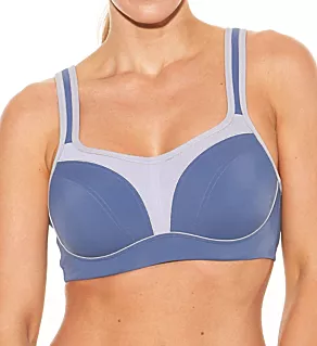 Pauline Full Coverage Underwire Sports Bra Blue/Silver 30B