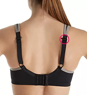 Pauline Full Coverage Underwire Sports Bra Black/Grey 28D