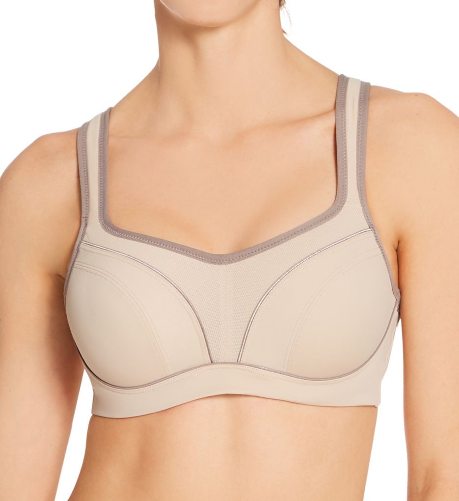 CHANTELLE Sports Bra, Light Gray, Size 30DD, High Impact, Convertible