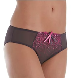 Nicole Bikini Panty Graphite/Fuchsia M