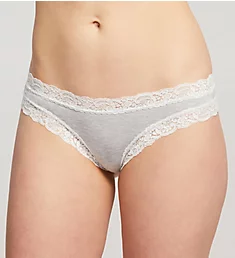 Iconic Lace Thong Heather Grey/Chantilly L