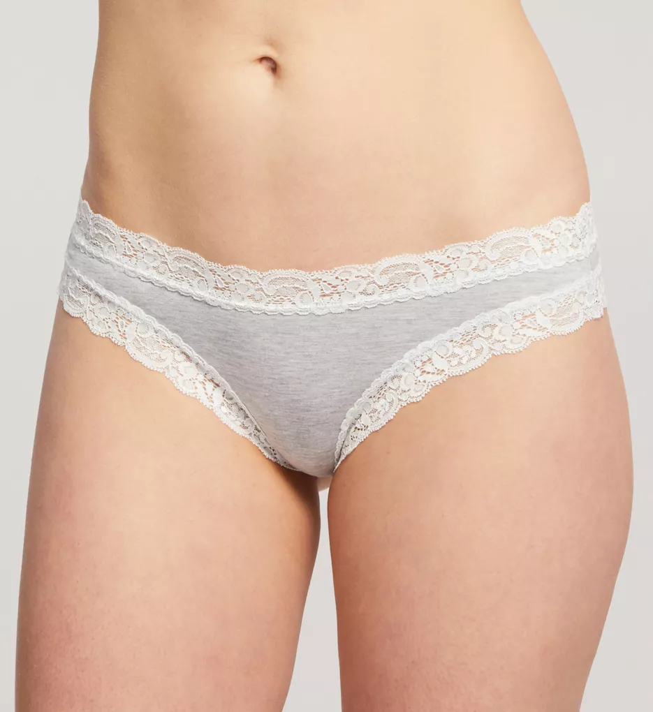 Iconic Lace Thong Heather Grey/Chantilly L