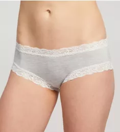 Iconic Lace Boyshort Panty Heather Grey/Chantilly XL