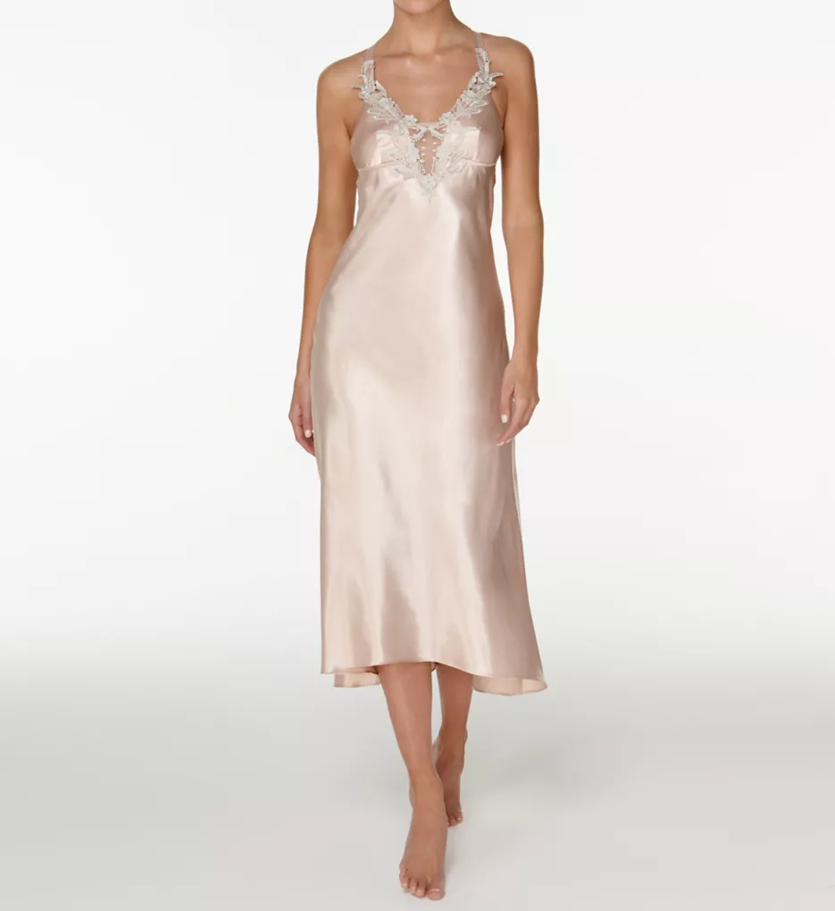 Stella Charmeuse Long Gown With Foam Cup Almond M