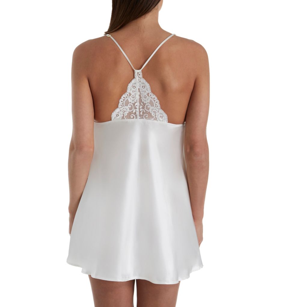 Emma Charmeuse Chemise with Stretch Lace-bs