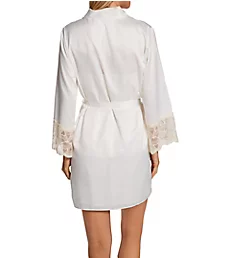 Kit Matte Charmeuse Wrap Robe with Lace Ivory S/M