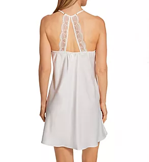 Kit Matte Charmeuse Chemise with Lace Ivory XL