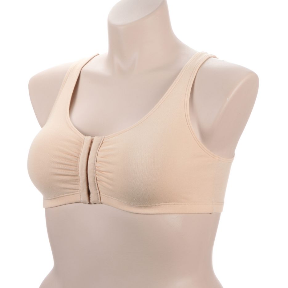 Comfort Cotton Blend Front Close Sports Bra