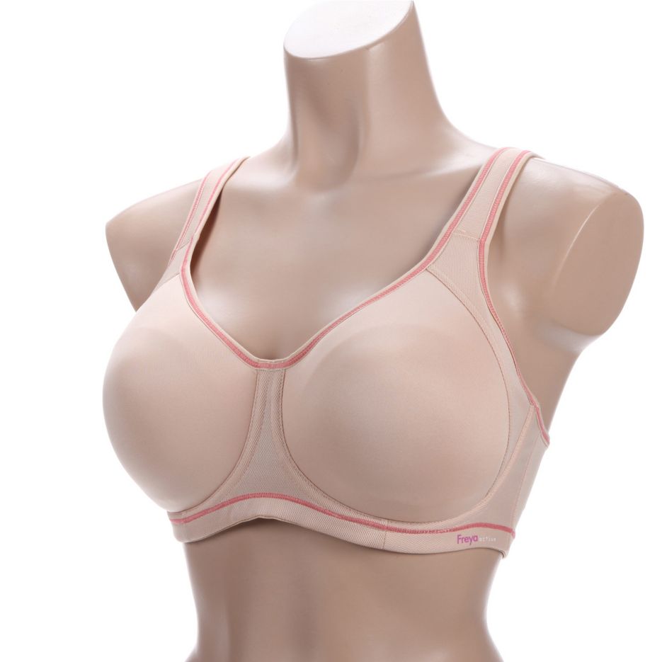 Freya Active 36i Sonic Molded Nude/Red Trim Sport Bra Style 4892 NWOT