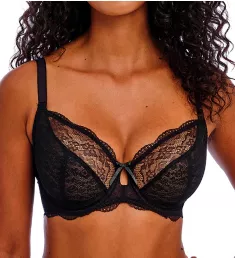 Fancies Underwire Plunge Bra Black 28D