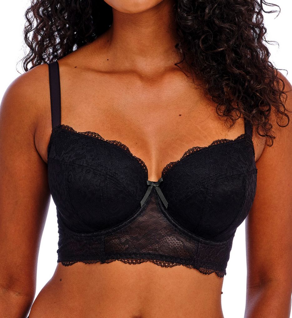 Freya Women's Fancies Underwire Padded Half Cup Bra, Black, 30DD