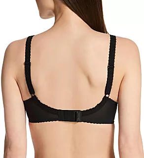 Rose Blossom Underwire Plunge Bra Black 30D