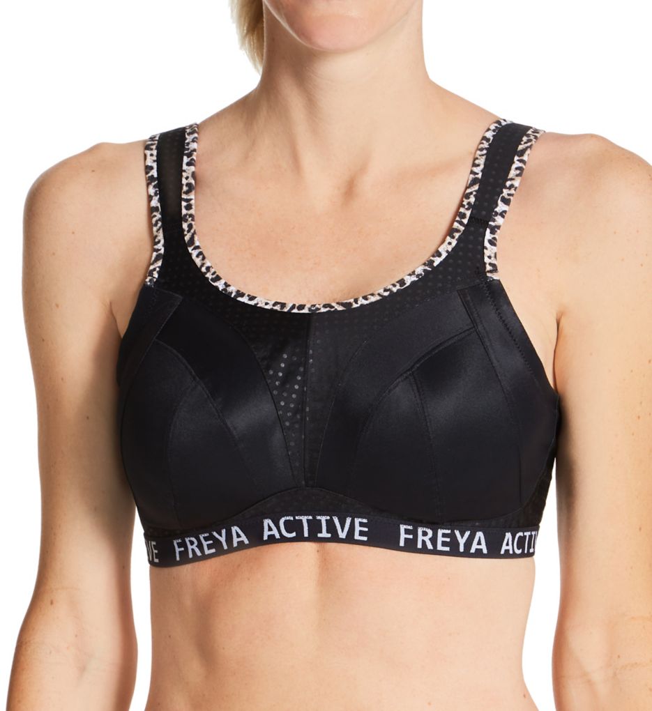 Active Dynamic Wirefree Hi-Impact Sports Bra Pure Leopard Black