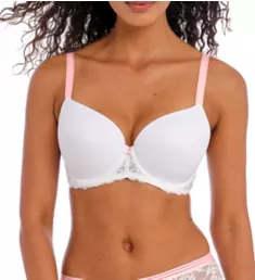 Offbeat Underwire Plunge Moulded Bra White 28D