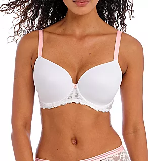 Offbeat Underwire Plunge Moulded Bra White 28D